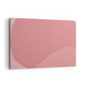 Cuadro sobre lienzo - Impresión de Imagen - Abstracción delicada en tonos rosa, formas orgánicas y minimalismo. - 100x70cm - Composición orgánica en rosa - Decoración de pared moderna para salón y dormitorio ARTTOR