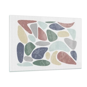 Cuadro sobre vidrio - Impresiones sobre Vidrio - Piedras decorativas en colores en polvo en forma de mosaico. - 120x80cm - Mosaico de colores empolvados - Decoración de pared moderna para salón y dormitorio ARTTOR