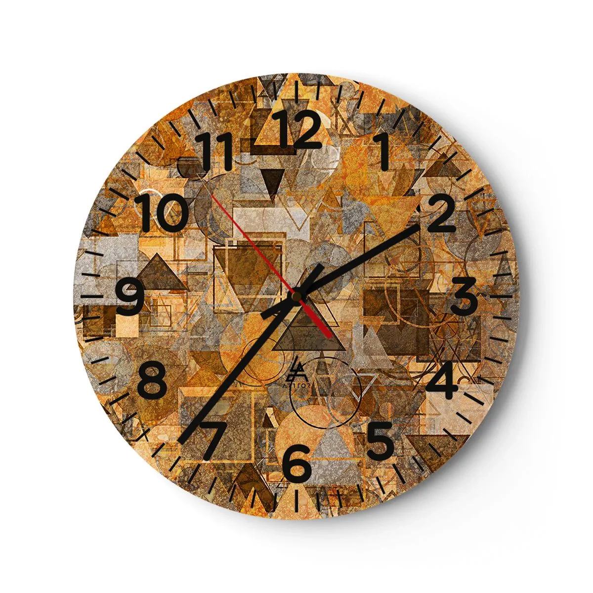 Reloj de pared - Reloj de vidrio - El mundo en formas - 40x40 cm