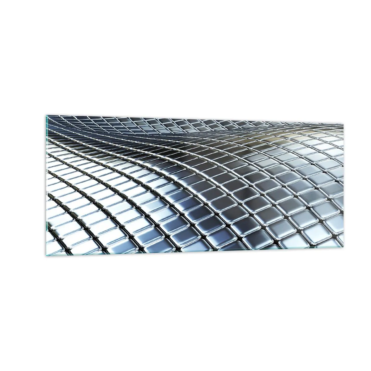 Cuadro sobre vidrio - Impresiones sobre Vidrio - Ola de plata - 100x40 cm