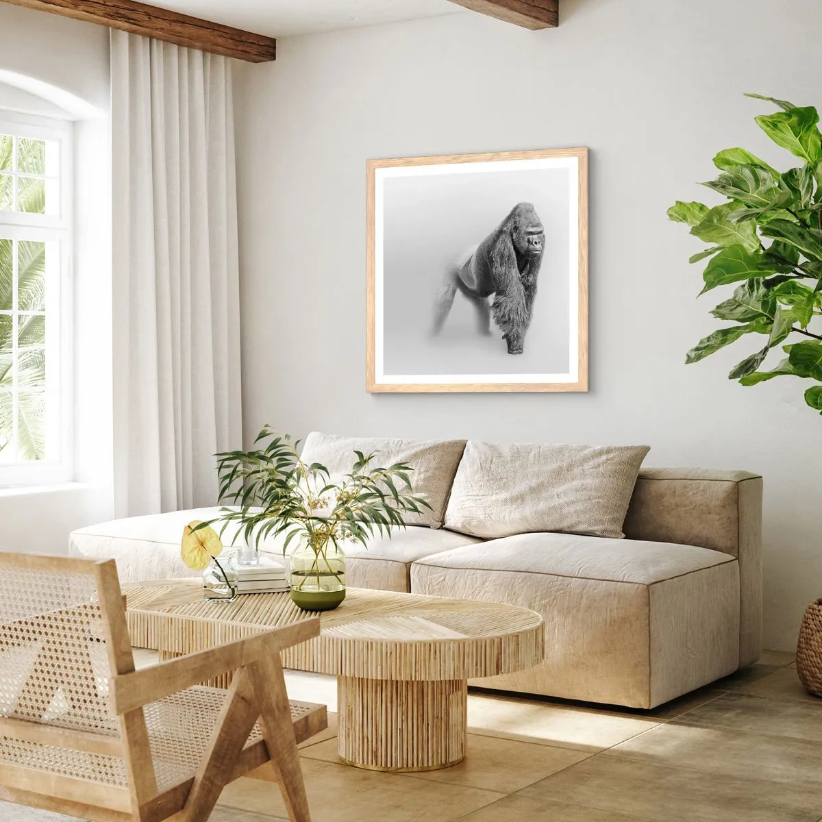 Póster en marco roble claro - Confiando en su fuerza - 30x30 cm