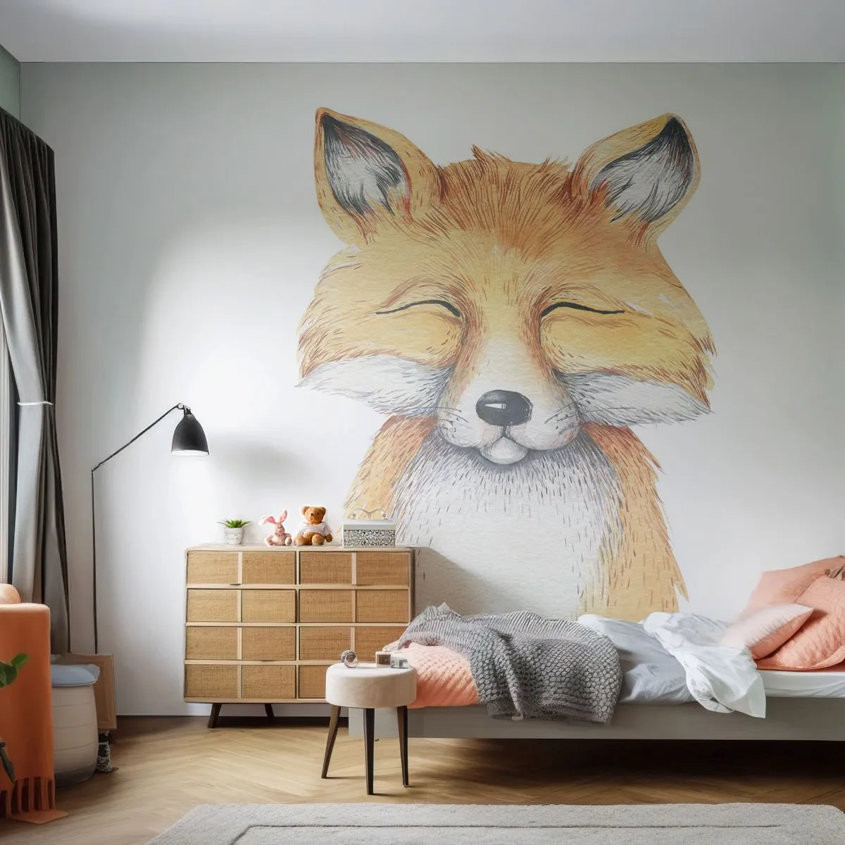 Fotomural Premium Canvas - Humor de zorro - Para niños, Zorro, Amistad - 250x175 cm