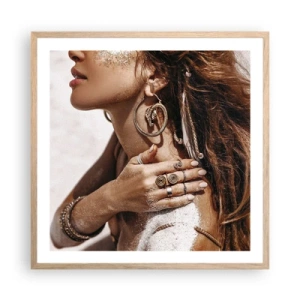 Póster en marco roble claro - Reina de la playa salvaje - 60x60 cm
