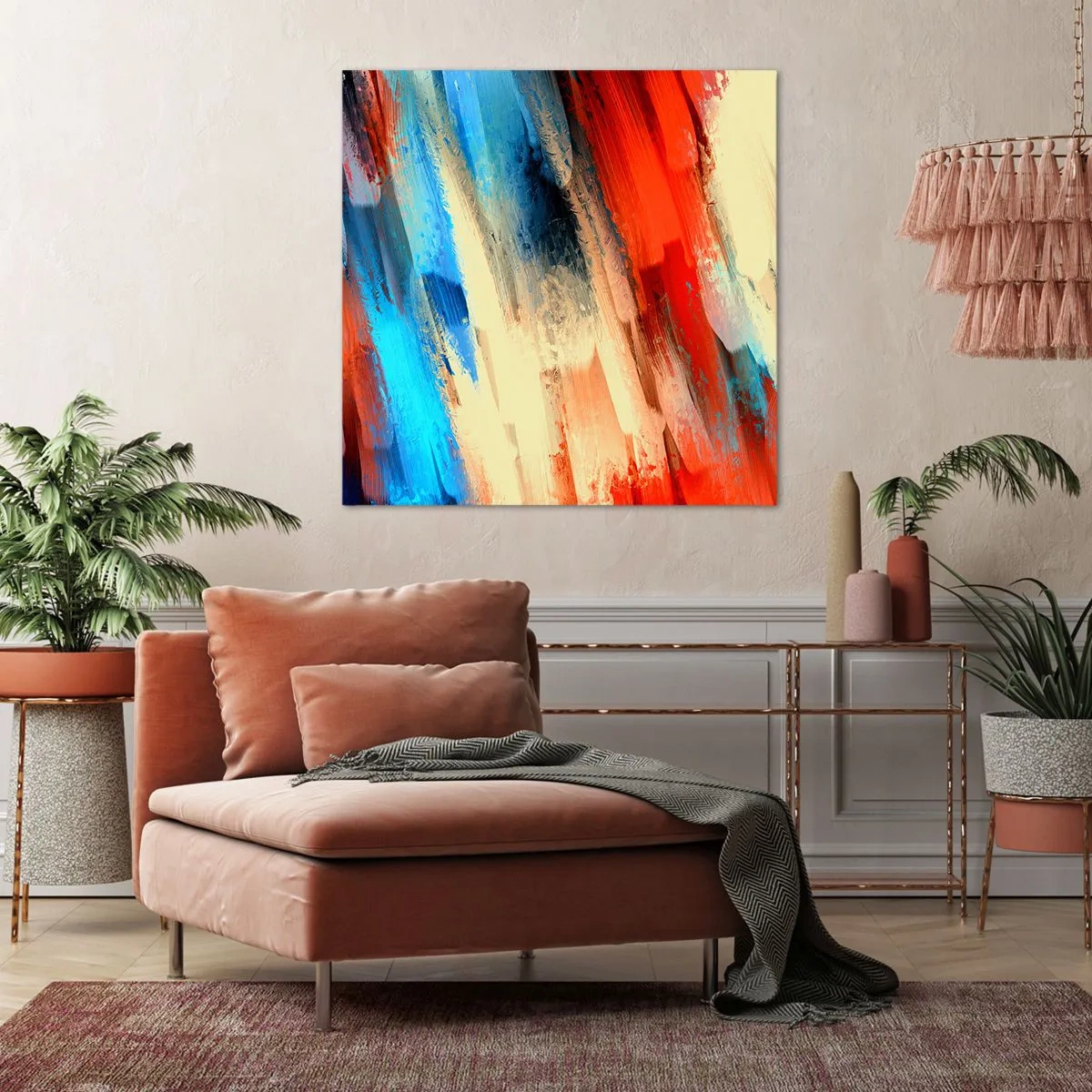 Cuadro sobre lienzo - Impresión de Imagen - Una cascada de colores - 60x60 cm