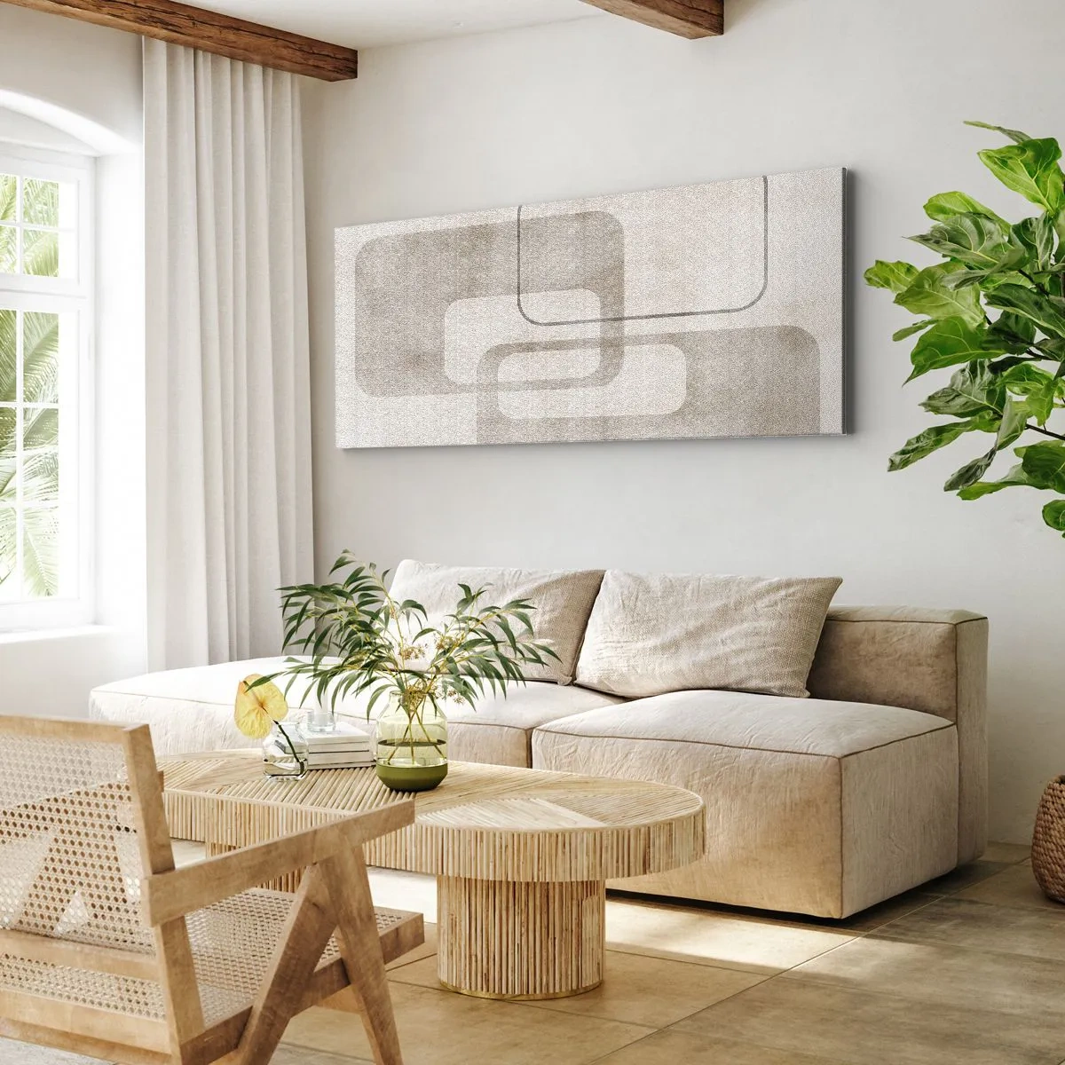 Cuadro sobre lienzo - Impresión de Imagen - Fuga geométrica - 100x40 cm