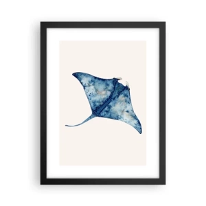 Póster en marco negro - La vida en azul - 30x40 cm