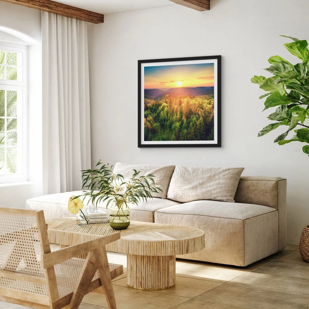 Póster en marco negro - Desde lo alto - 50x50 cm