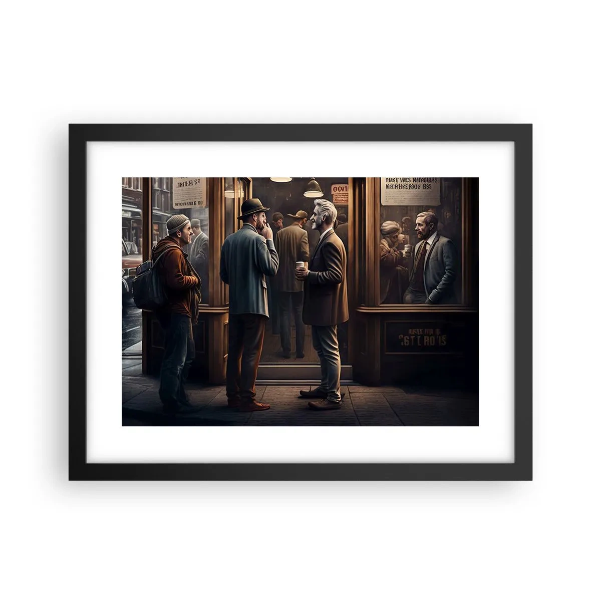 Póster en marco negro - Un buen momento del día - 40x30 cm