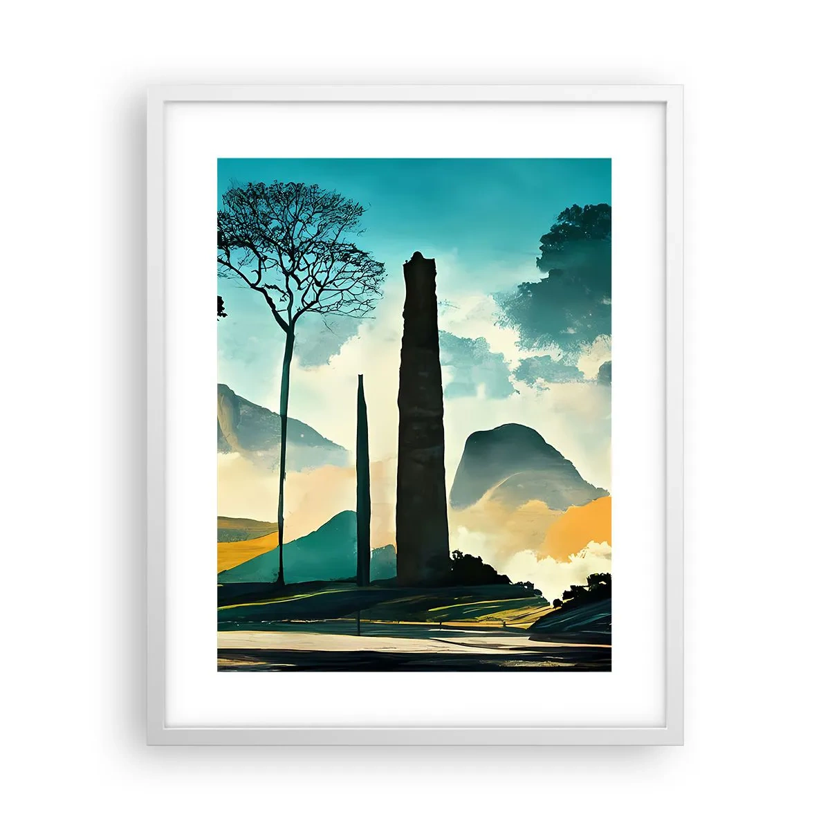 Póster en marco blanco - Cada vez a más altitud - 40x50 cm