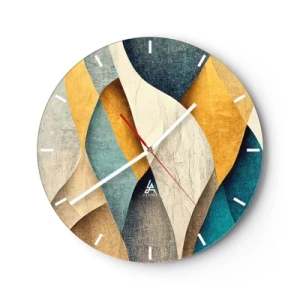 Reloj de pared - Reloj de vidrio - Ritmo y ondulación - 40x40 cm