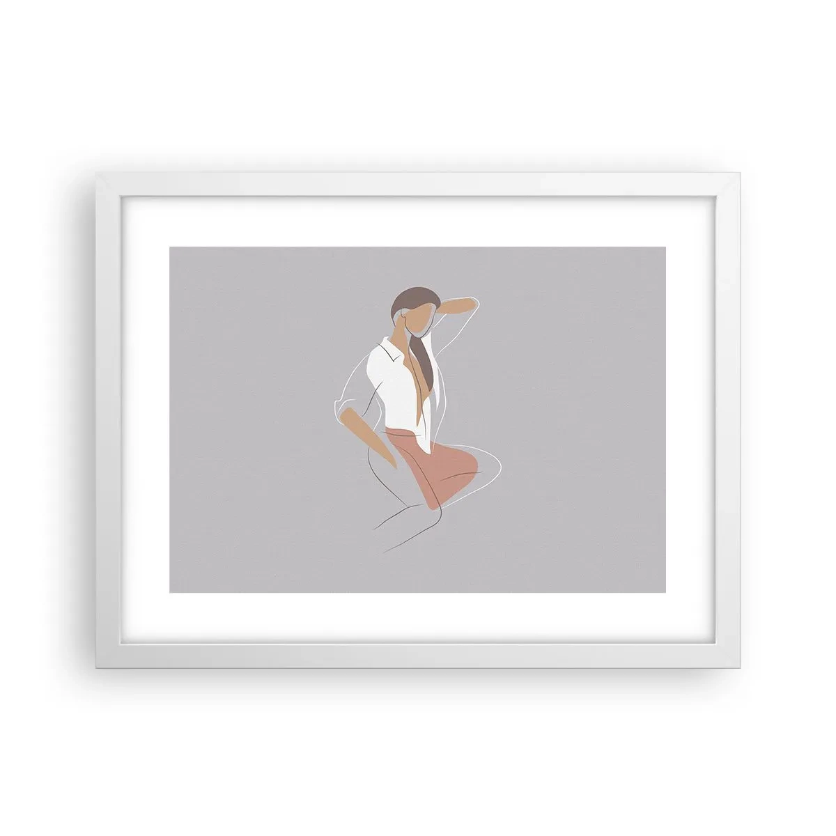 Póster en marco blanco - Un esbozo de encanto - 40x30 cm