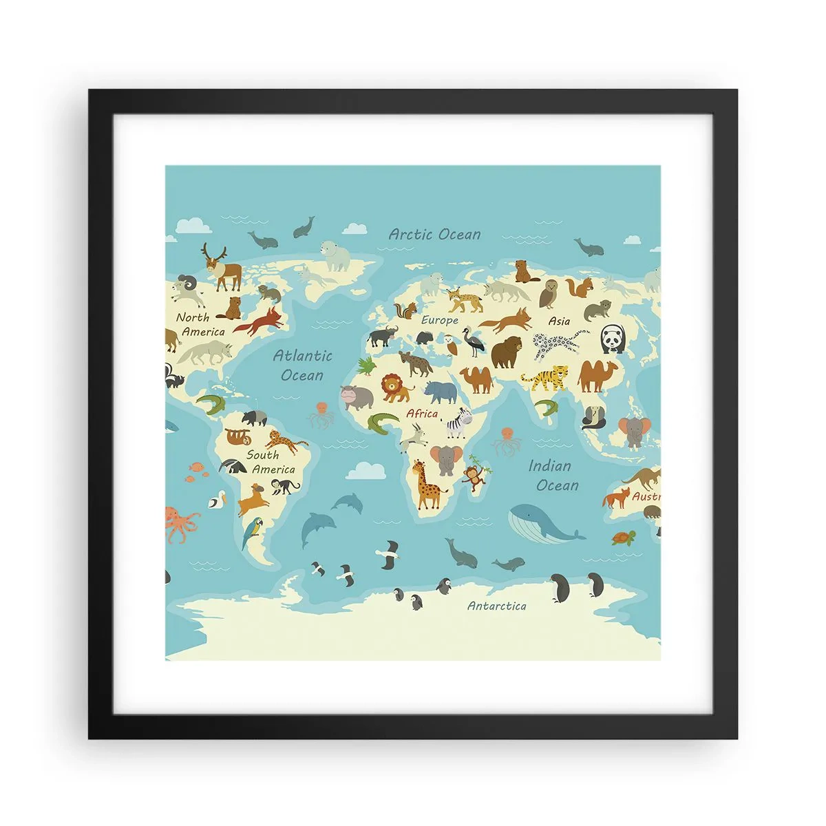 Póster en marco negro - Buenos vecinos - 40x40 cm