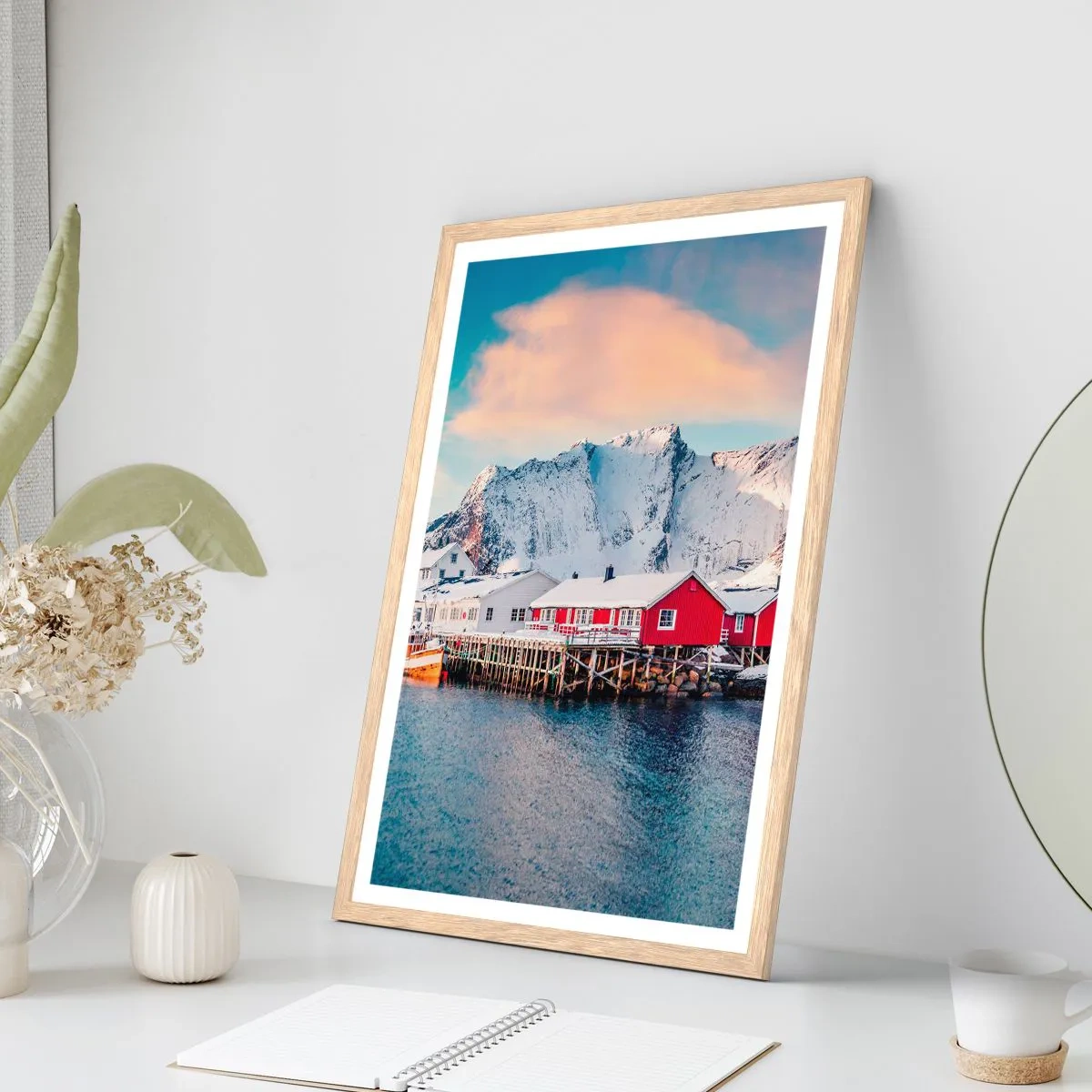 Póster en marco roble claro - Un retiro en el norte - 40x50 cm
