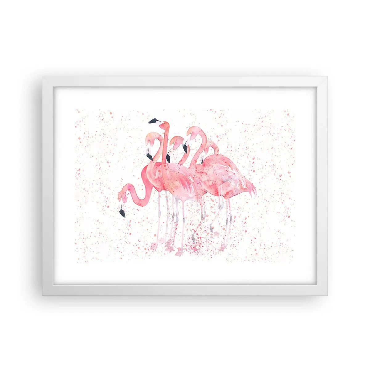 Póster en marco blanco - Asamblea rosa - 40x30 cm