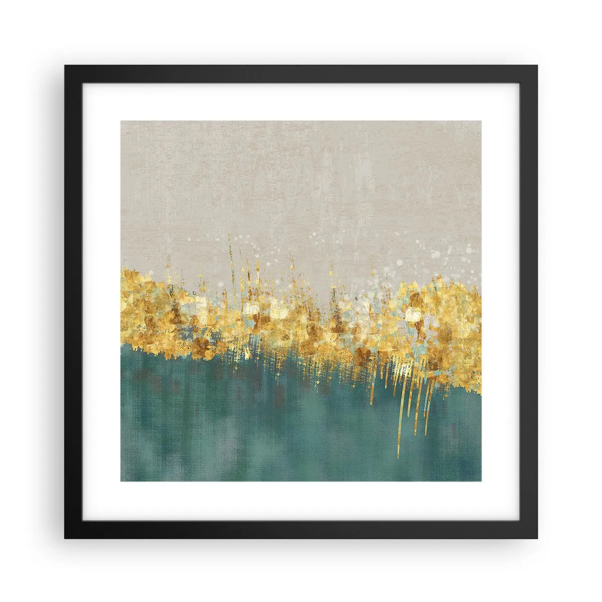 Póster en marco negro - La frontera dorada - 40x40 cm