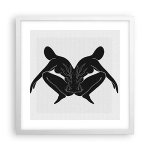 Póster en marco blanco - Un alma compartida - 40x40 cm