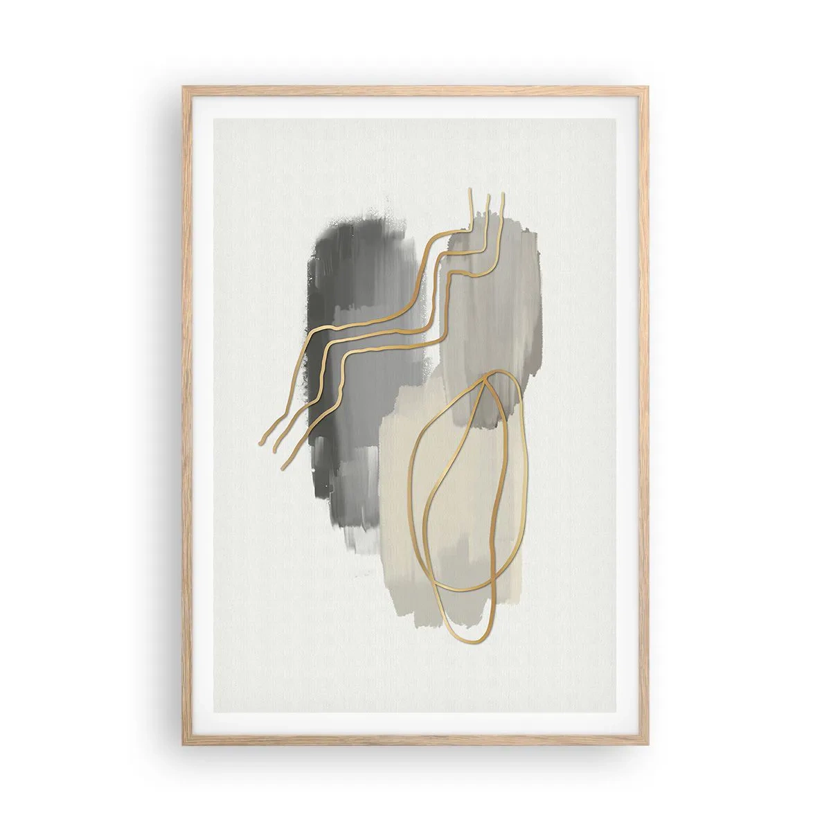 Póster en marco roble claro - Persistencia y movimiento - 70x100 cm