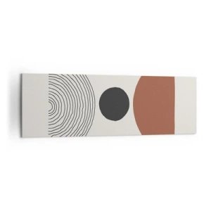 Cuadro sobre lienzo - Impresión de Imagen - Figuras geométricas abstractas en colores cálidos. - 160x50cm - En el centro de la atención - Decoración de pared moderna para salón y dormitorio ARTTOR