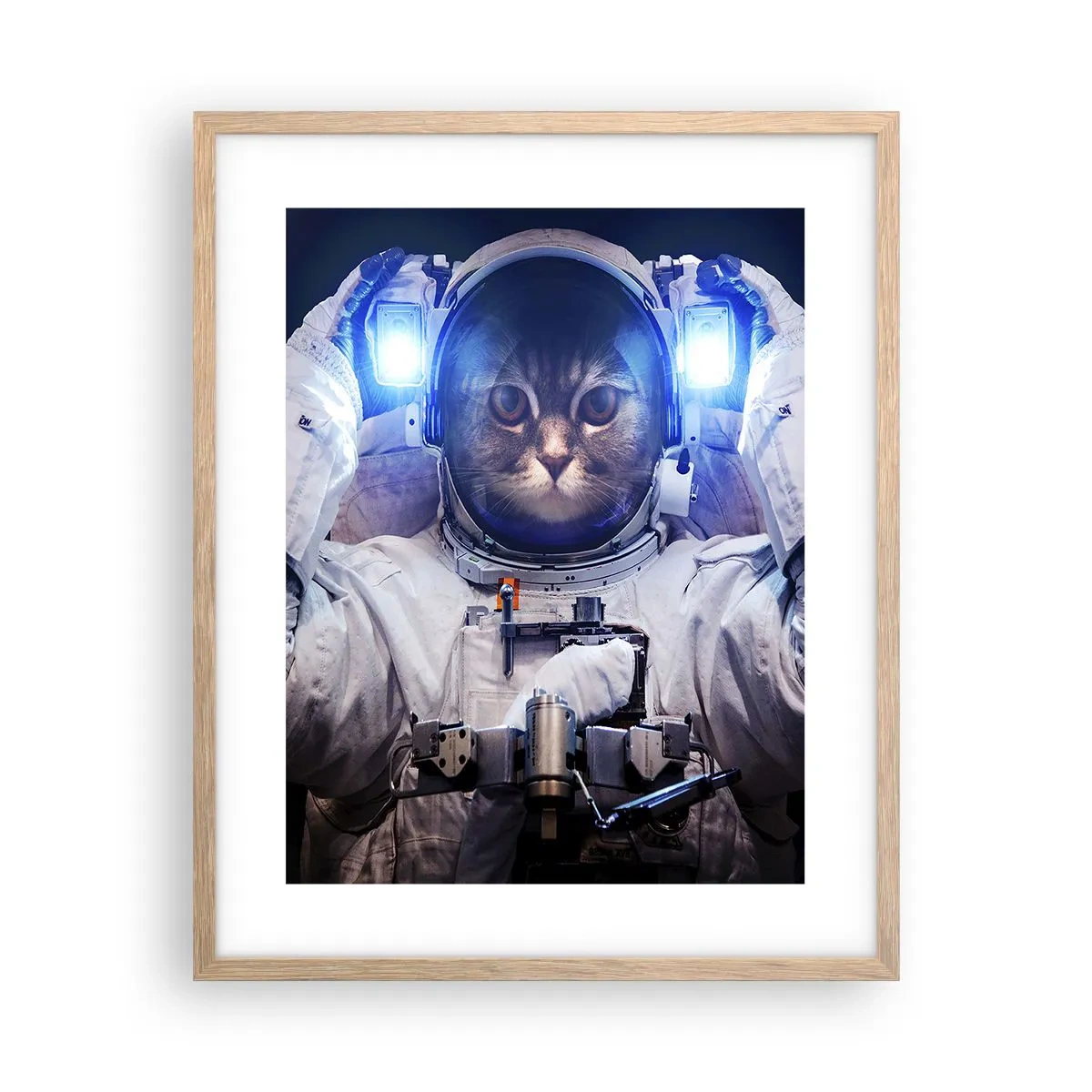 Póster en marco roble claro - Houston, tienes un problema. - 40x50 cm