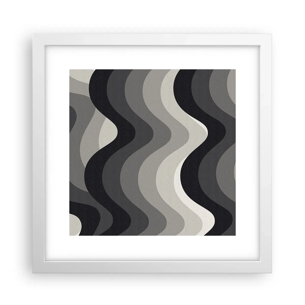 Póster en marco blanco - Ola tras ola - 30x30 cm