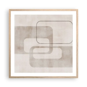 Póster en marco roble claro - Fuga geométrica - 60x60 cm