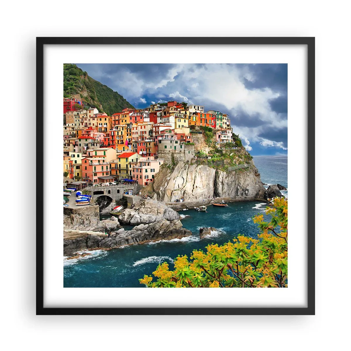 Póster en marco negro - En el acantilado - 50x50 cm