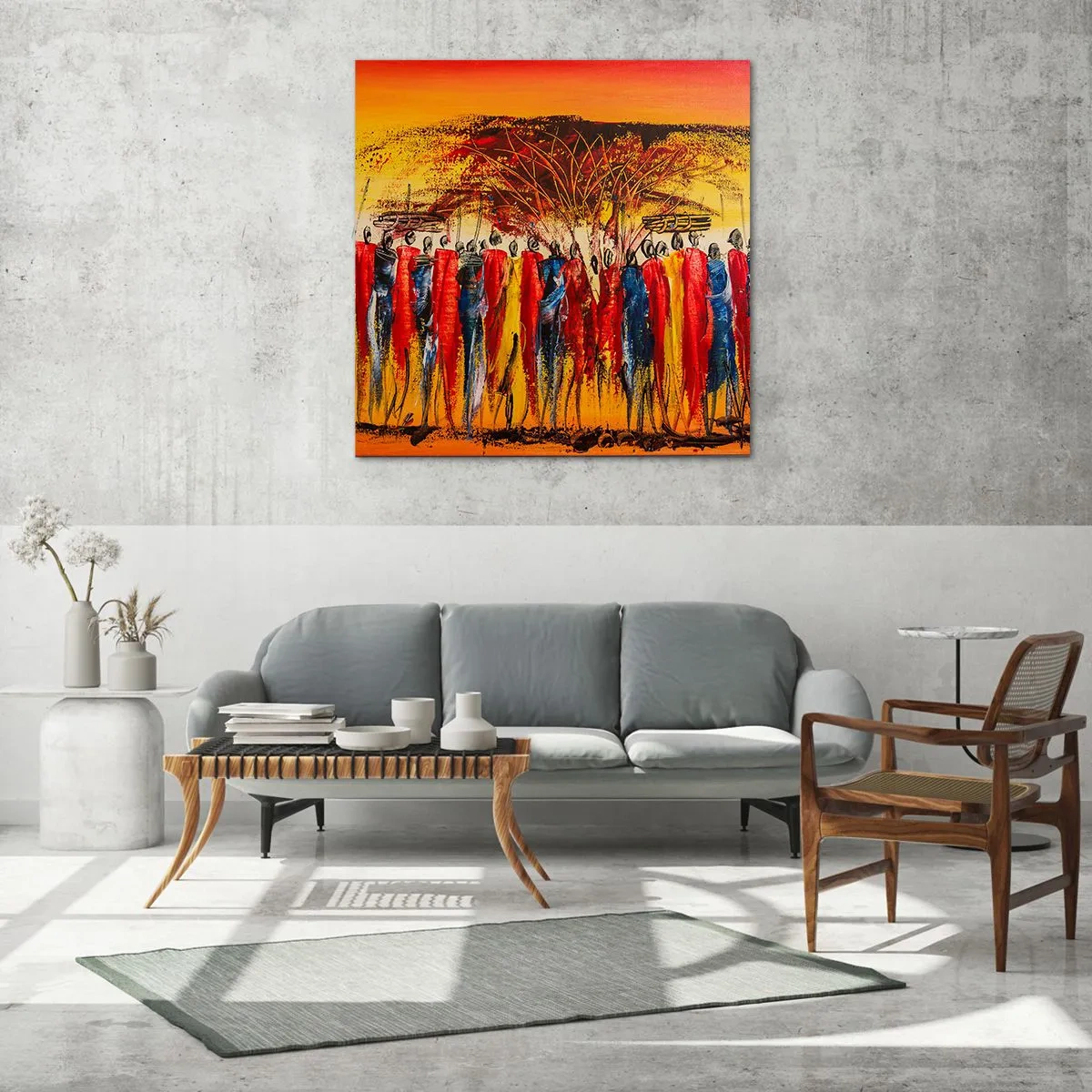 Cuadro sobre vidrio - Impresiones sobre Vidrio - Allí, allí, allí van - 70x70 cm