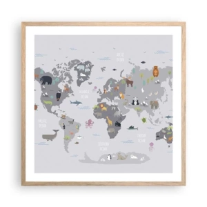 Póster en marco roble claro - Dime de dónde eres... - 60x60 cm