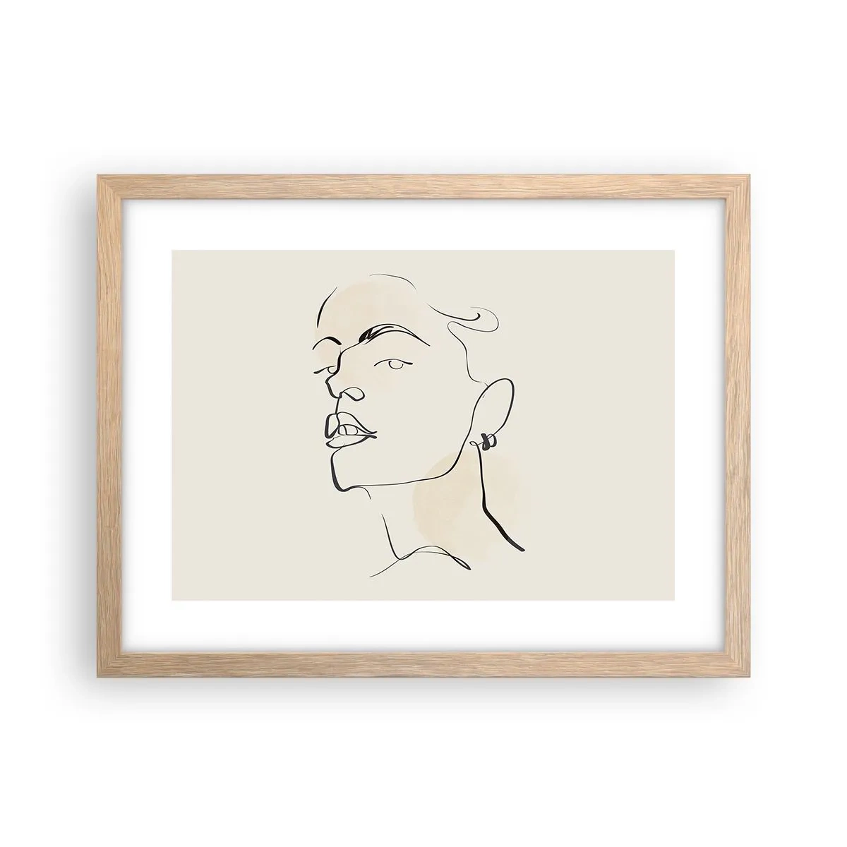 Póster en marco roble claro - Una mirada orgullosa - 40x30 cm