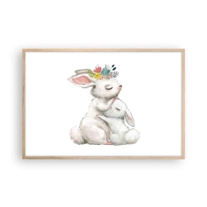 Póster en marco roble claro - En ningún lugar mejor que con mamá - 91x61 cm