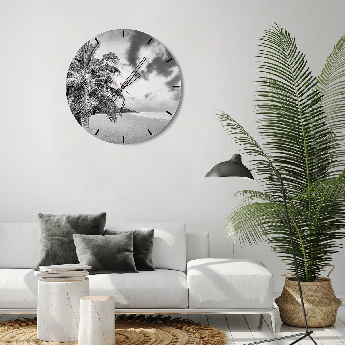 Reloj de pared - Reloj de vidrio - Anhelo de soledad.... - 30x30 cm