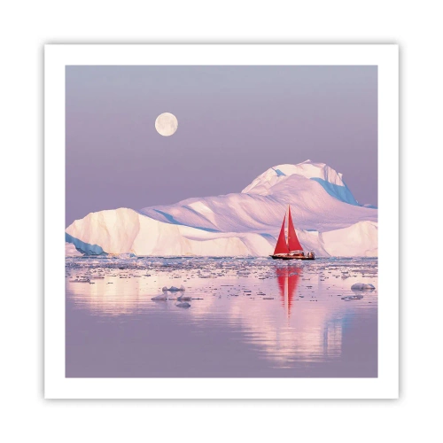Póster - El calor de la vela, el frío del hielo - 60x60 cm