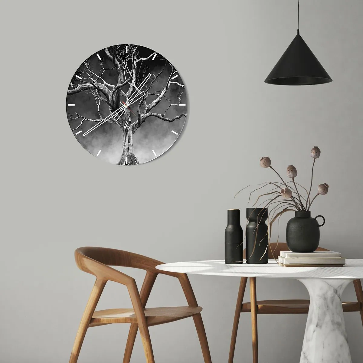 Reloj de pared - Reloj de vidrio - Primordial y sagrado - 40x40 cm