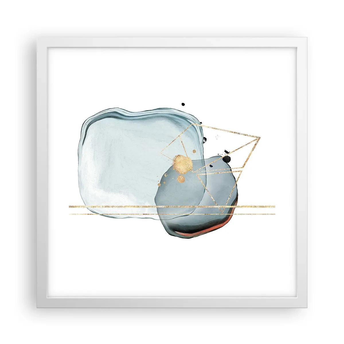 Póster en marco blanco - Un estudio de gotas - 40x40 cm