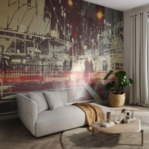 Fotomural Autadhesivo Deluxe Sticker - Una travesía metropolitana - Ciudad, Arquitectura, La vida nocturna - 100x70 cm
