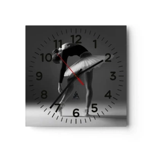 Reloj de pared - Reloj de vidrio - Bella bailarina - 40x40 cm