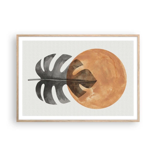 Póster en marco roble claro - Siempre el sol - 100x70 cm