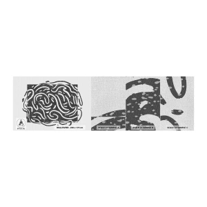 Muestra de fotomural Premium Canvas - Abstracción: una danza de alegría - bohemia, En blanco y negro, Minimalismo - 100x30 cm