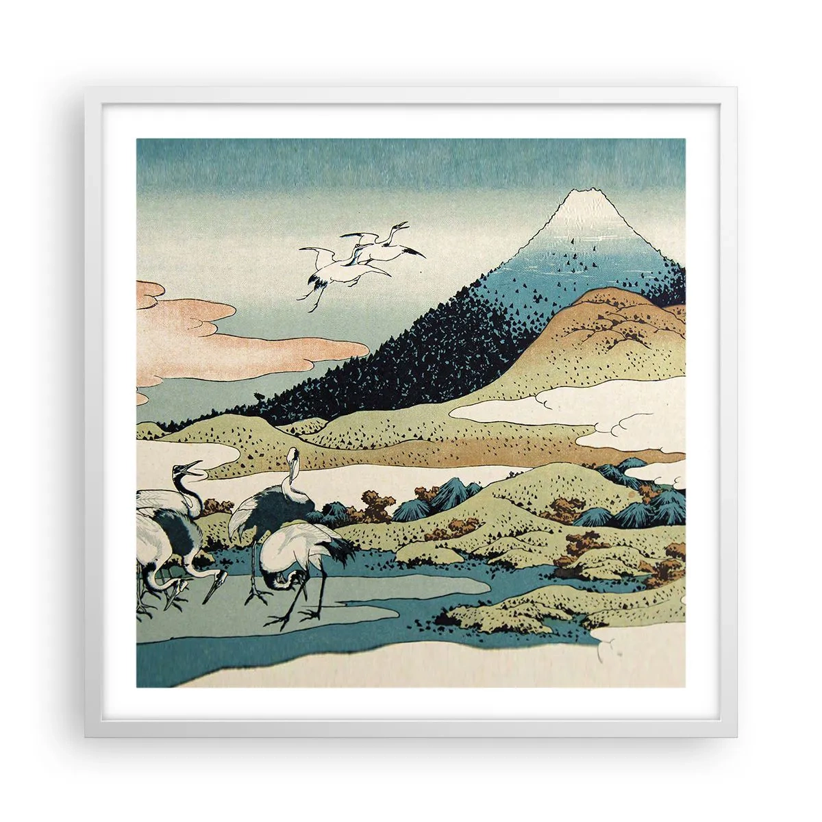 Póster en marco blanco - Alma japonesa - 60x60 cm