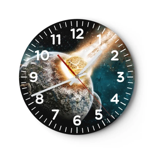 Reloj de pared - Reloj de vidrio - ¿Condena o nacimiento? - 40x40 cm