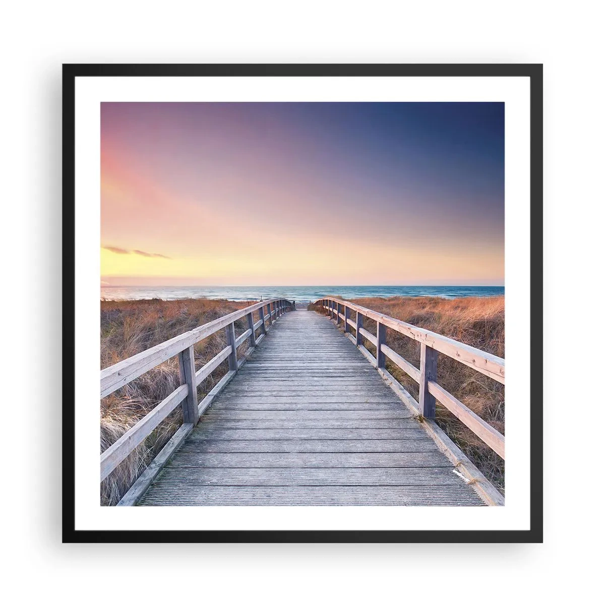 Póster en marco negro - Aurora vespertina del Báltico - 60x60 cm