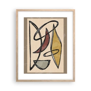 Póster en marco roble claro - Composición: arcos y óvalos - 40x50 cm