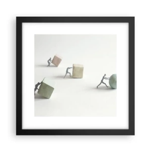 Póster en marco negro - El avance de la geometría - 30x30 cm