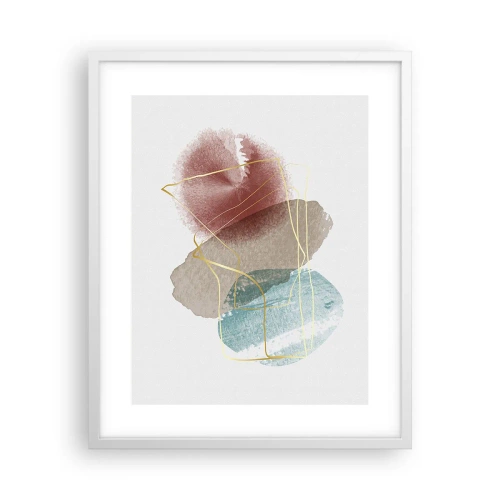 Póster en marco blanco - Abstracción coral del espacio - 40x50 cm