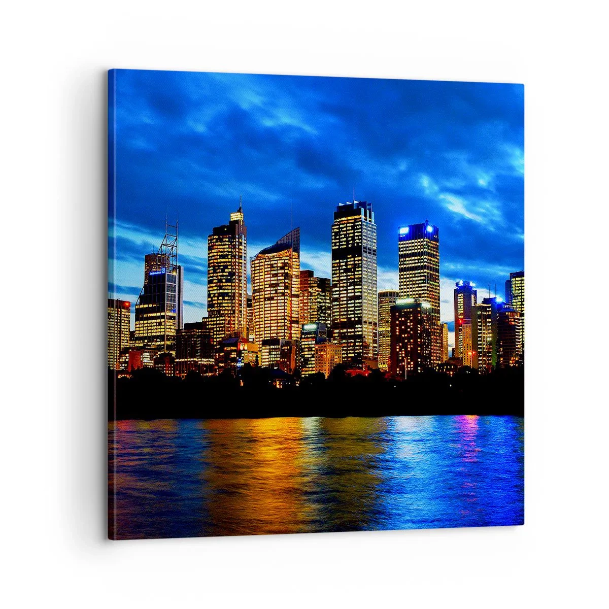 Cuadro sobre lienzo - Impresión de Imagen - Noche de luces y colores - 60x60 cm