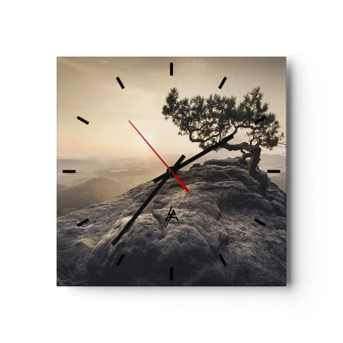 Reloj de pared - Reloj de vidrio - La vida se abre camino - 40x40 cm
