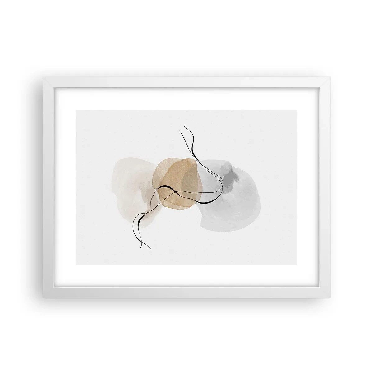 Póster en marco blanco - Pompas de aire - 40x30 cm