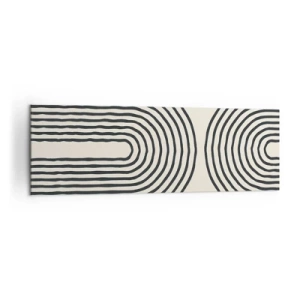 Cuadro sobre lienzo - Impresión de Imagen - Patrón geométrico abstracto con líneas simétricas sobre un fondo claro. - 160x50cm - Próximamente... - Decoración de pared moderna para salón y dormitorio ARTTOR