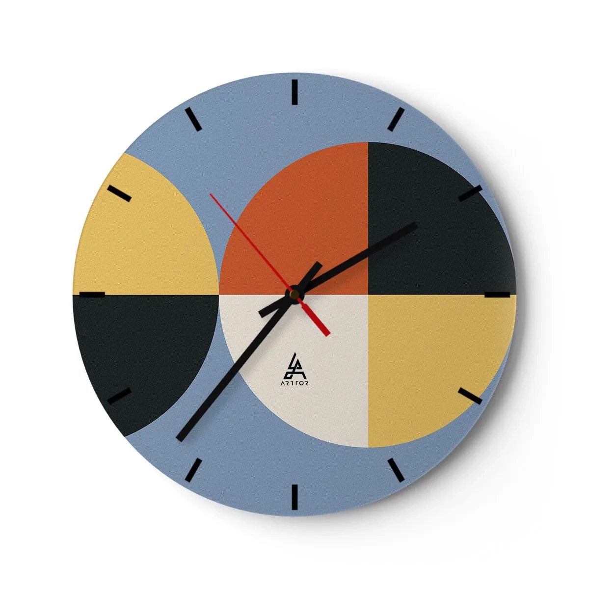 Reloj de pared - Reloj de vidrio - Mira y cuenta - 40x40 cm