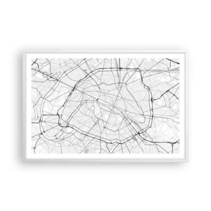 Póster en marco blanco - Flor de París - 91x61 cm